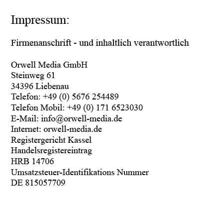 Impressum Orwell Media GmbH